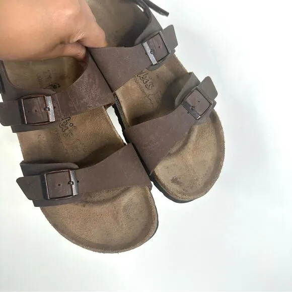Birki’s Birkenstock Brown Leather Strappy Buckle Sandals Size 42 US 11