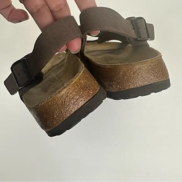 Birki’s Birkenstock Brown Leather Strappy Buckle Sandals Size 42 US 11