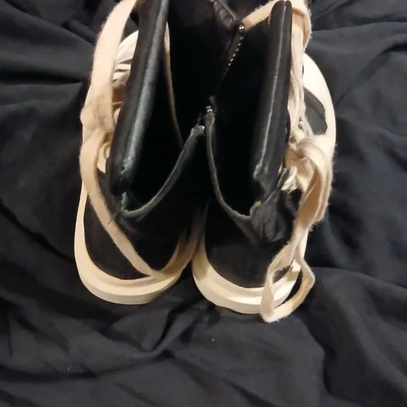 Black High-Top Sneakers with White Soles