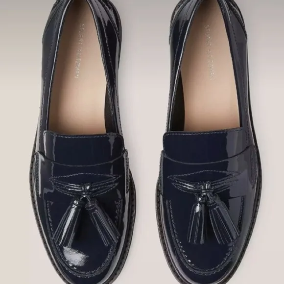 Black leather loafers