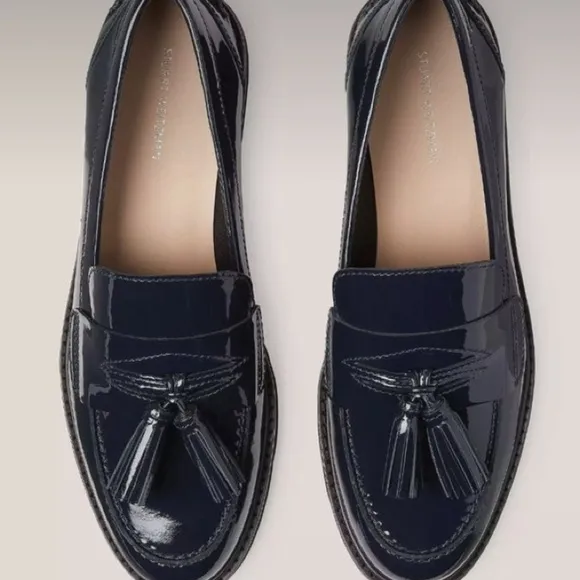 Black leather loafers