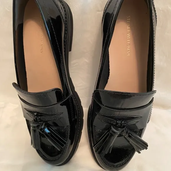 Black leather loafers