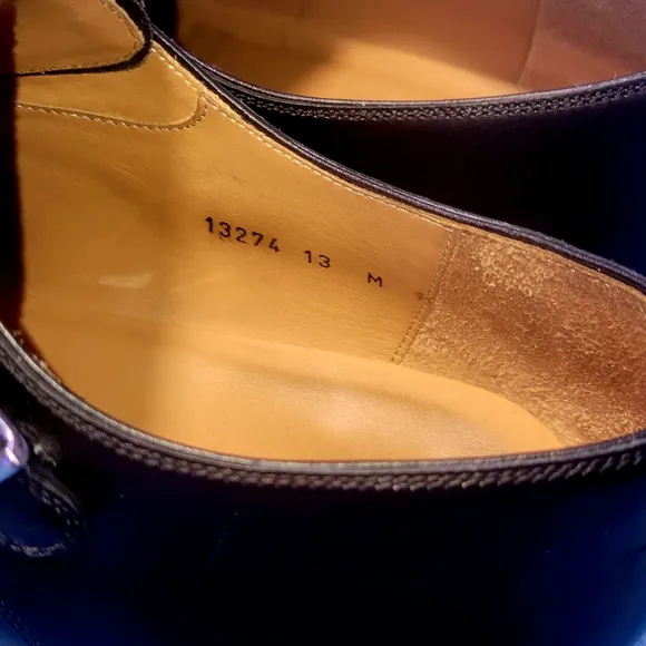 Black Leather MAGNANNI Double Monk Strap Shoes WORN ONCE W BOX&amp;BAG!!MINTY!!