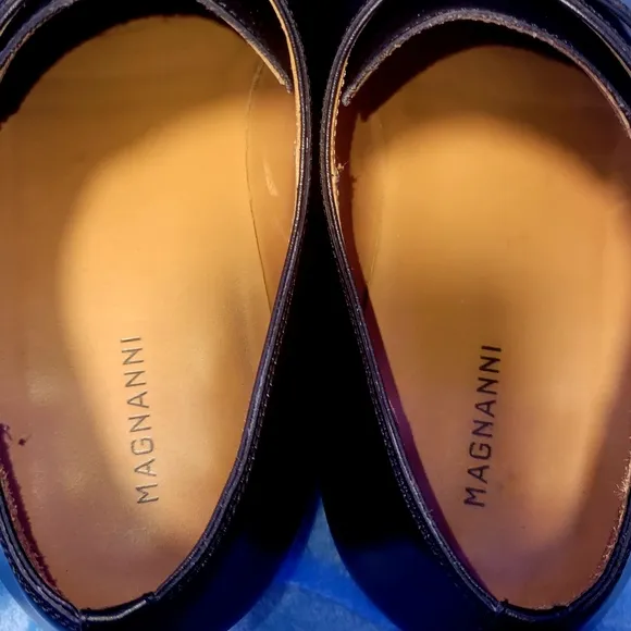 Black Leather MAGNANNI Double Monk Strap Shoes WORN ONCE W BOX&amp;BAG!!MINTY!!