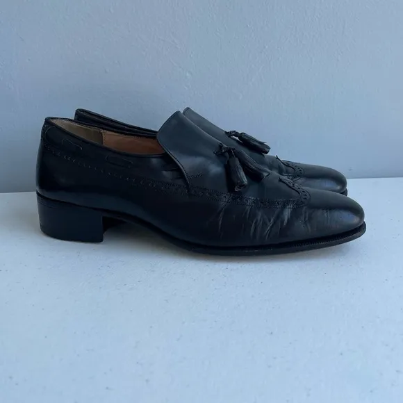 Black Leather Tassel Loafers