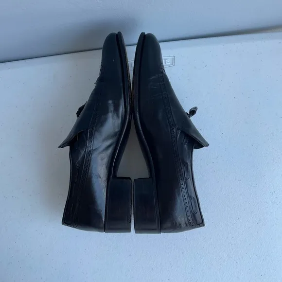 Black Leather Tassel Loafers