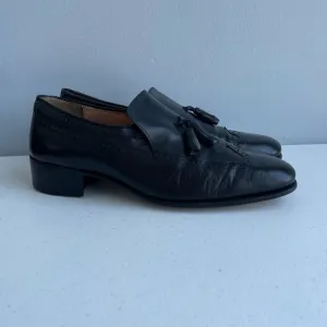 Black Leather Tassel Loafers