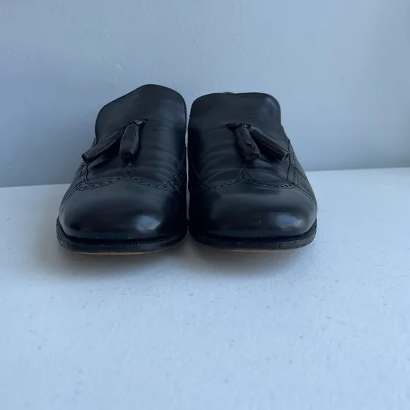 Black Leather Tassel Loafers