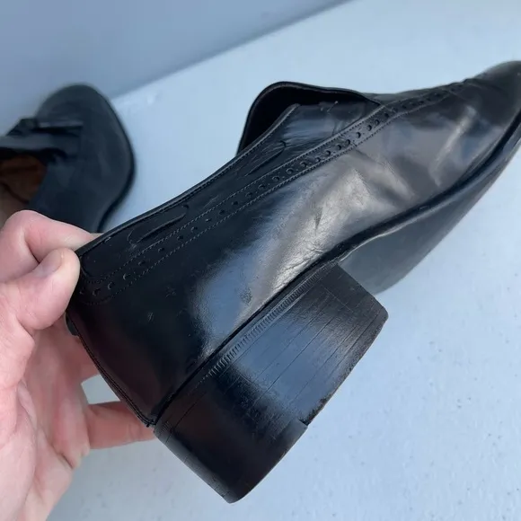 Black Leather Tassel Loafers