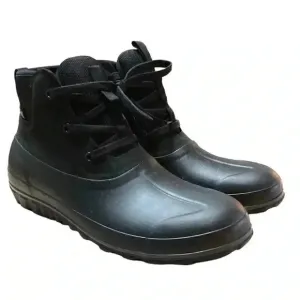 Bogs Mens 12 Casual Nubuck Leather Waterproof Lace Up Ankle Snow Boots Black NEW