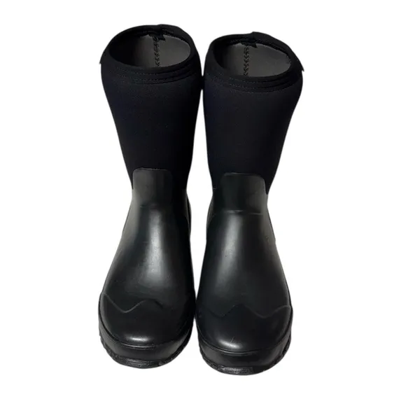 Bogs Stomper Solid Waterproof Rain Snow  Boots Youth Size 6 Black Insulated