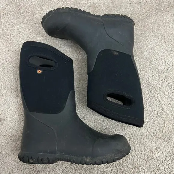 Bogs York Solid Insulated Rain Boots Black Youth Size 2