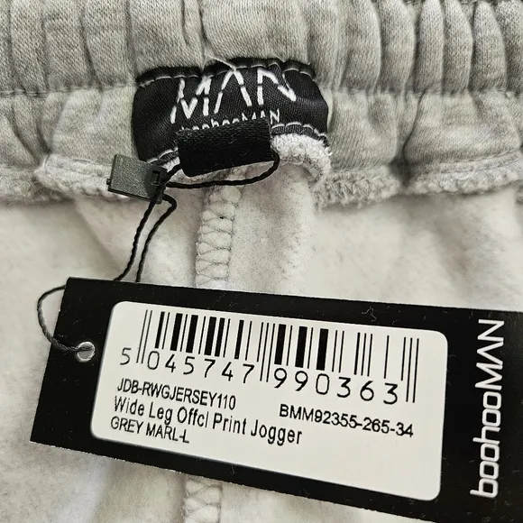 boohooMAN Men's Oversized Hoodie and Baggy Wide-Leg Sweat Pants Set Size Large
