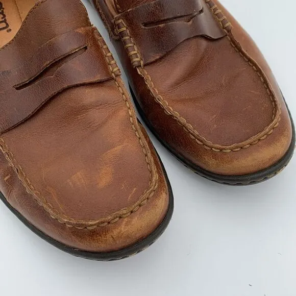 Born brown leather slip on loafers excellent used condition men’s size 9.5