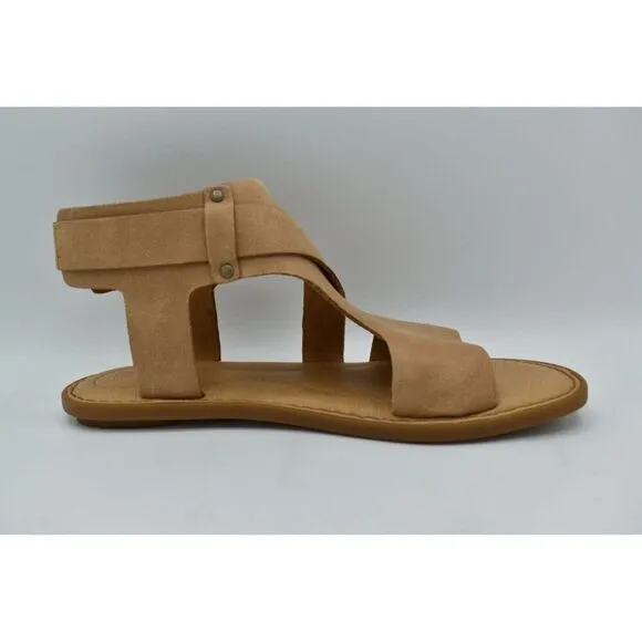 Born Womens Size 7 Marlowe Light Brown Full Grain Leather Gladiator Flat Sandals