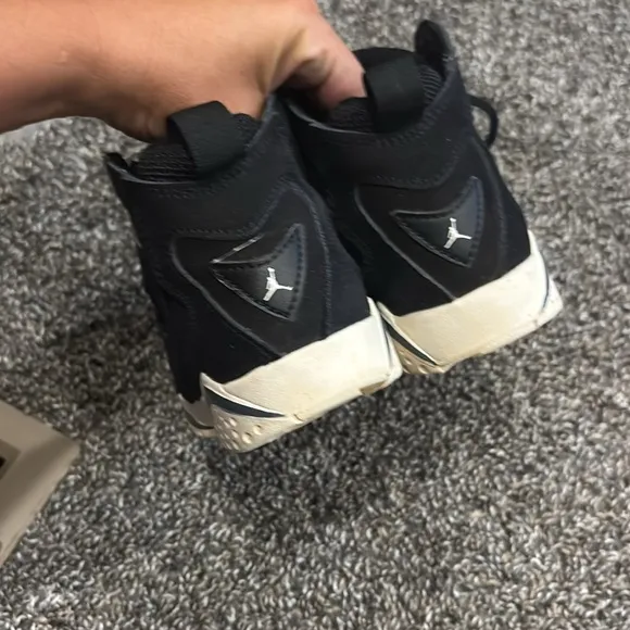Boys Air Jordan Black and White High-Top Sneakers