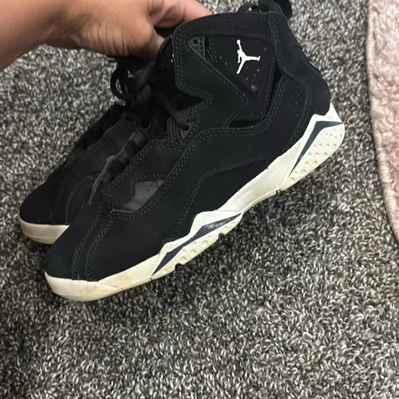 Boys Air Jordan Black and White High-Top Sneakers