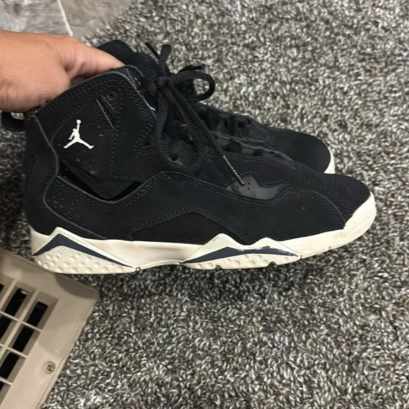 Boys Air Jordan Black and White High-Top Sneakers