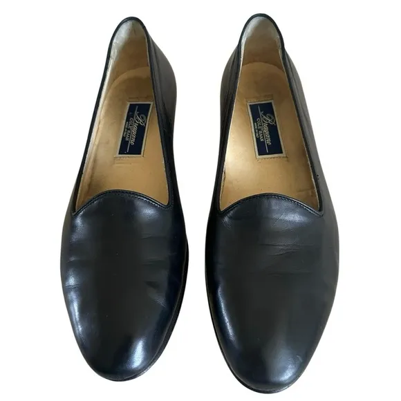 BRAGANO BY COLE HAAN ITALIAN BLACK LEATHER LOAFERS SIZE 9.5