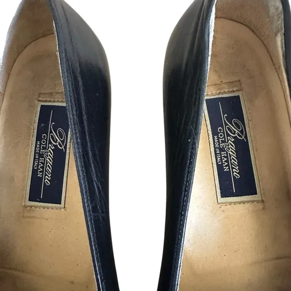BRAGANO BY COLE HAAN ITALIAN BLACK LEATHER LOAFERS SIZE 9.5