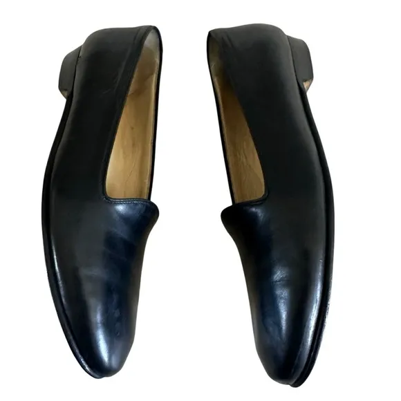 BRAGANO BY COLE HAAN ITALIAN BLACK LEATHER LOAFERS SIZE 9.5