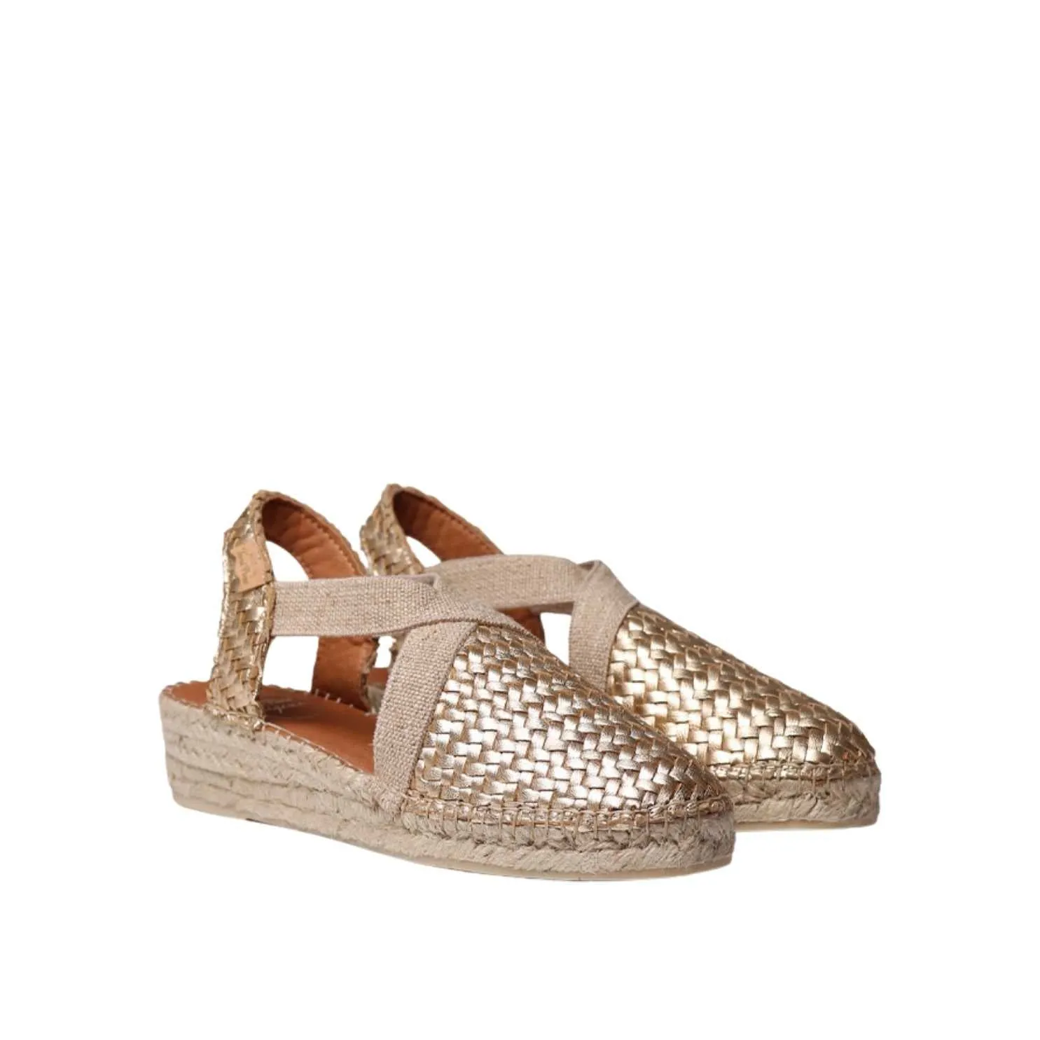 Braided Leather Closed Toe Wedge Espadrille for Women - Siracusa