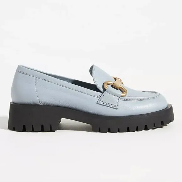 Bruno Premi Hardware Platform Loafers Blue Size 37 NWOT JB