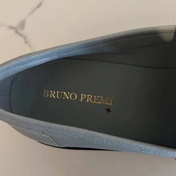 Bruno Premi Hardware Platform Loafers Blue Size 37 NWOT JB