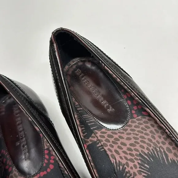 Burberry Ballet Flats Pointed Toe Shoes Leather Tassel Dark Red Size 40 US 10