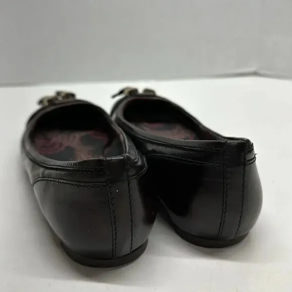Burberry Ballet Flats Pointed Toe Shoes Leather Tassel Dark Red Size 40 US 10