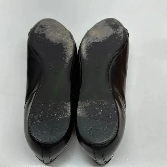 Burberry Ballet Flats Pointed Toe Shoes Leather Tassel Dark Red Size 40 US 10