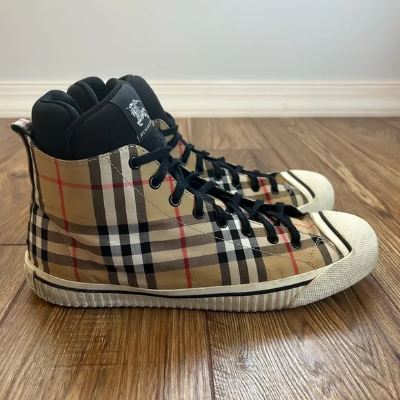 BURBERRY Kilbourne Vintage Check High Top Sneakers in Men's Size 11, 45
