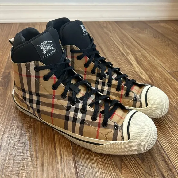 BURBERRY Kilbourne Vintage Check High Top Sneakers in Men's Size 11, 45