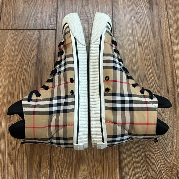 BURBERRY Kilbourne Vintage Check High Top Sneakers in Men's Size 11, 45