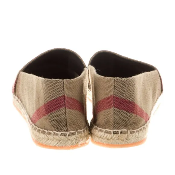 Burberry Neutrals House Check Pattern Canvas Espadrilles