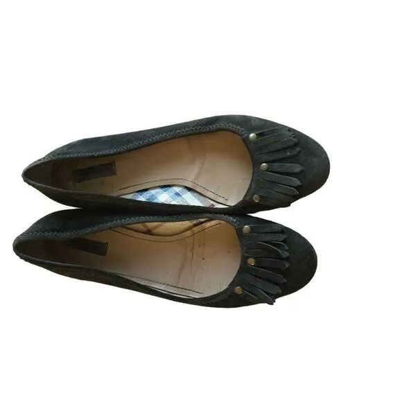Burberry womens Sz 39 usa 9 green olive ballet flats