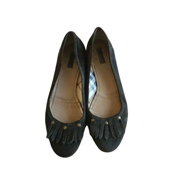 Burberry womens Sz 39 usa 9 green olive ballet flats