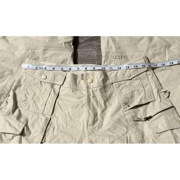 Burton Women's Stretch Insulated Waterproof Cargo Pocket Beige Snow Pant Medium