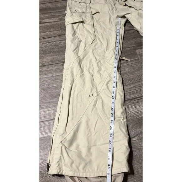 Burton Women's Stretch Insulated Waterproof Cargo Pocket Beige Snow Pant Medium