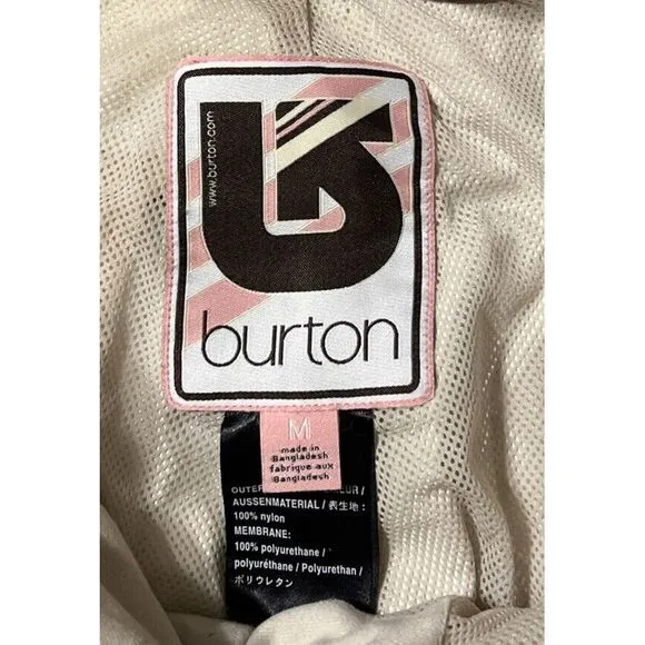 Burton Women's Stretch Insulated Waterproof Cargo Pocket Beige Snow Pant Medium