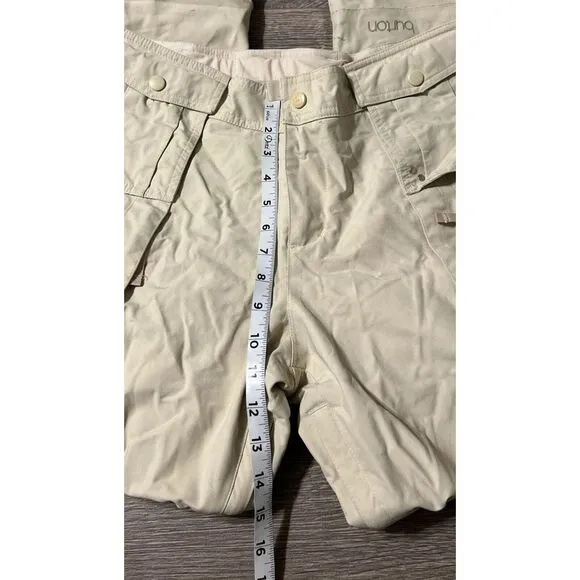 Burton Women's Stretch Insulated Waterproof Cargo Pocket Beige Snow Pant Medium