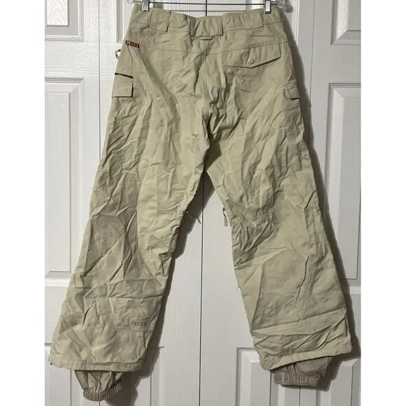 Burton Women's Stretch Insulated Waterproof Cargo Pocket Beige Snow Pant Medium