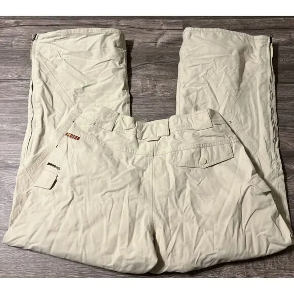 Burton Women's Stretch Insulated Waterproof Cargo Pocket Beige Snow Pant Medium