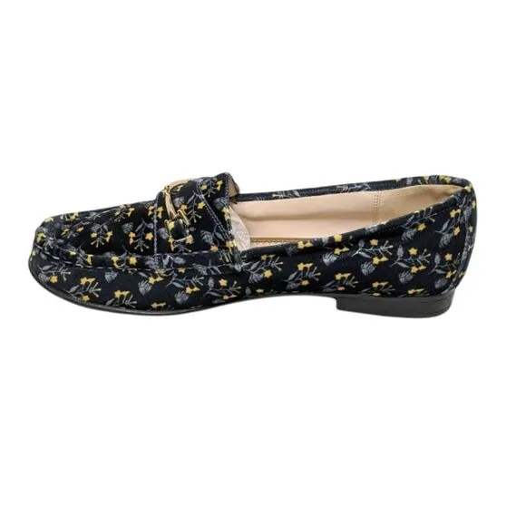 CABI Carnaby Floral Velvet Horsebit Loafers 10