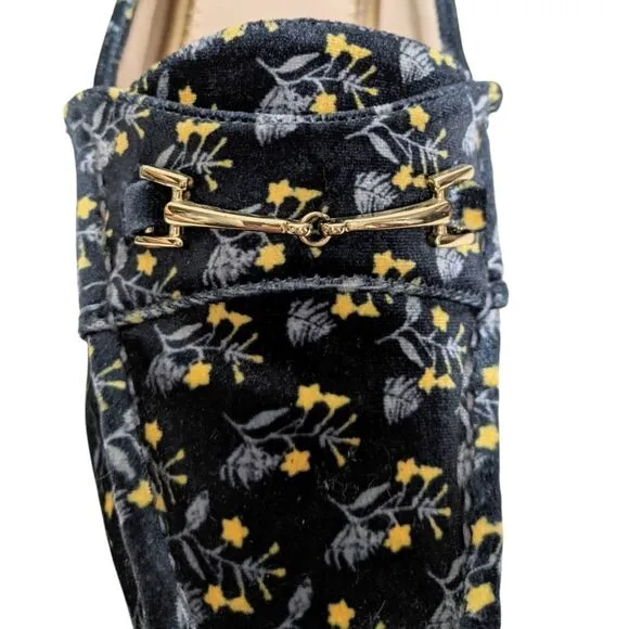 CABI Carnaby Floral Velvet Horsebit Loafers 10