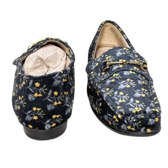 CABI Carnaby Floral Velvet Horsebit Loafers 10
