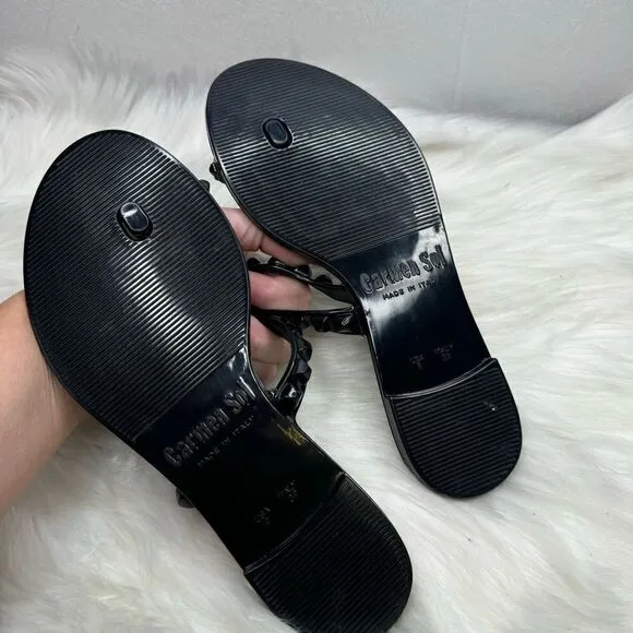 Carmen Sol Maria Studded Flat Jelly Sandals Black 39