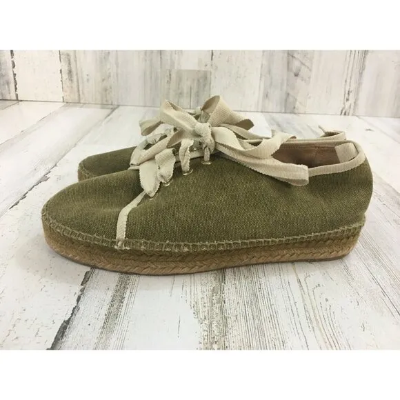 Castaner Womens Sz 39 US 8 Lace Up Sneaker Espadrilles Tennis Shoes