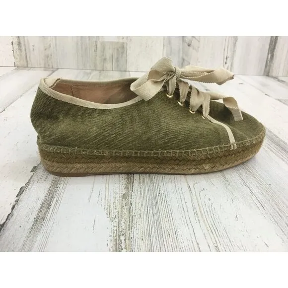 Castaner Womens Sz 39 US 8 Lace Up Sneaker Espadrilles Tennis Shoes