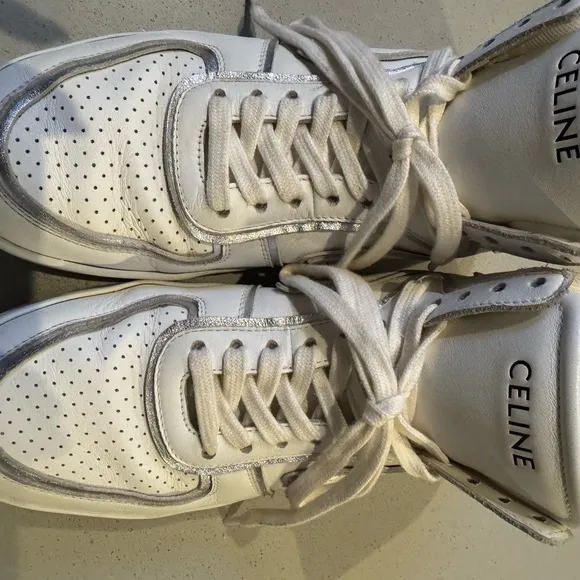 Celine White High-Top Sneakers